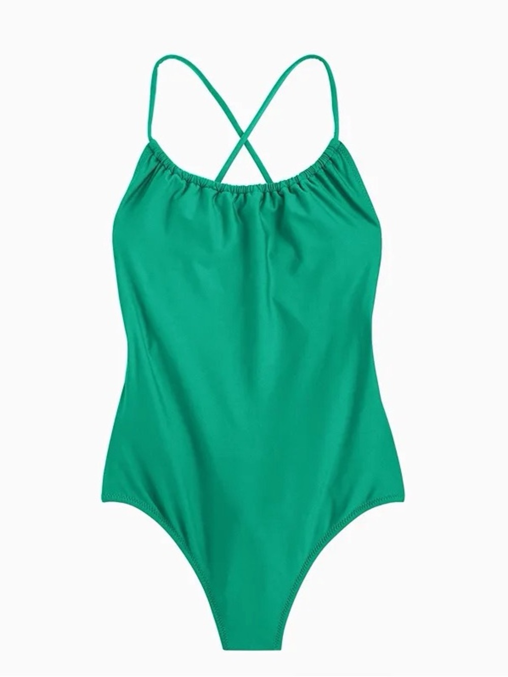 J. Crew Girls' Teal Green One-Piece Swimsuit with Crossback Straps